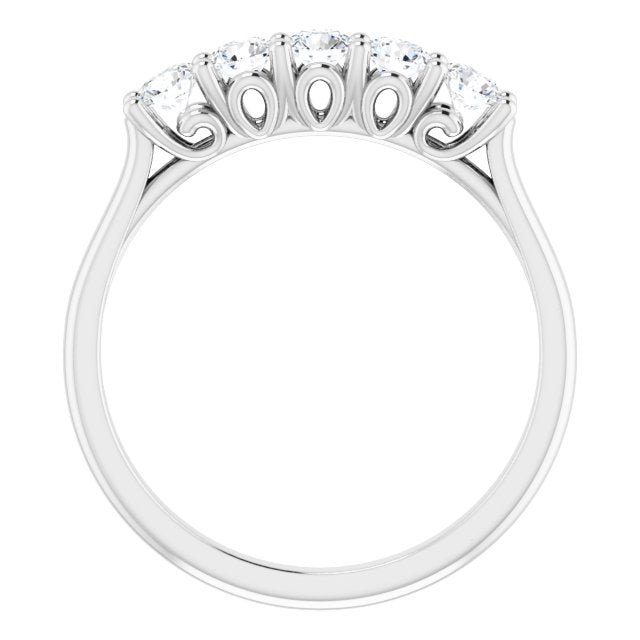 0.50 ct. Round Cut Diamond Wedding Band 5 Stone Anniversary Ring-VIRABYANI